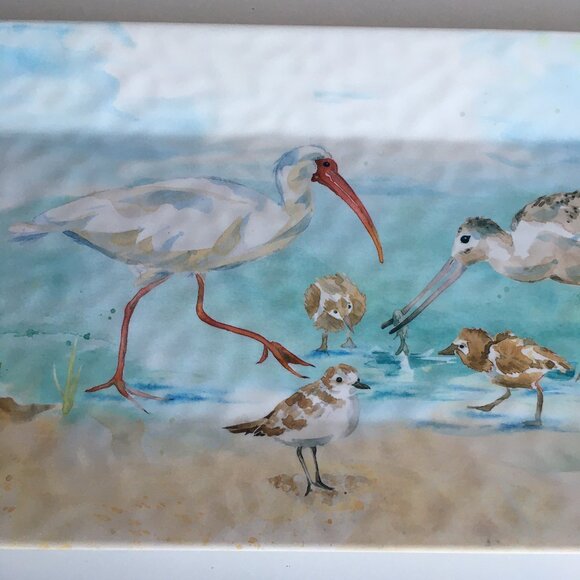 Pier 1 Sea Birds Melamine Rectangular Serving Tray Beach Cottagecore - Picture 3 of 6